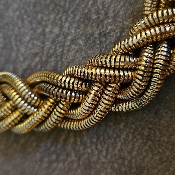 VTG 1990s Chunky Braided Rose Gold Chain Necklace - Picture 10 of 12